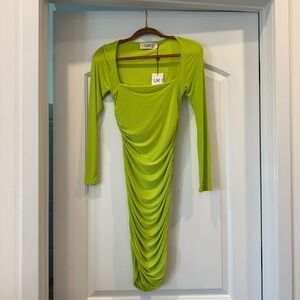 Club L London Vibrant Green Long Sleeve Dress